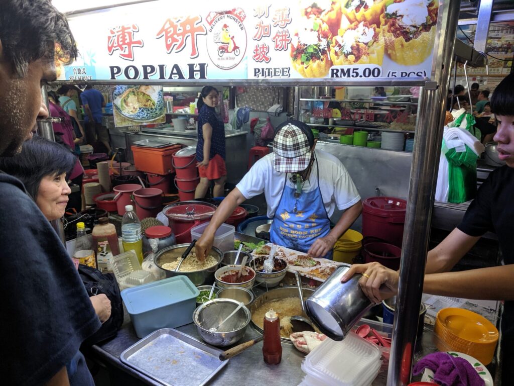 A stall holder at the night food market