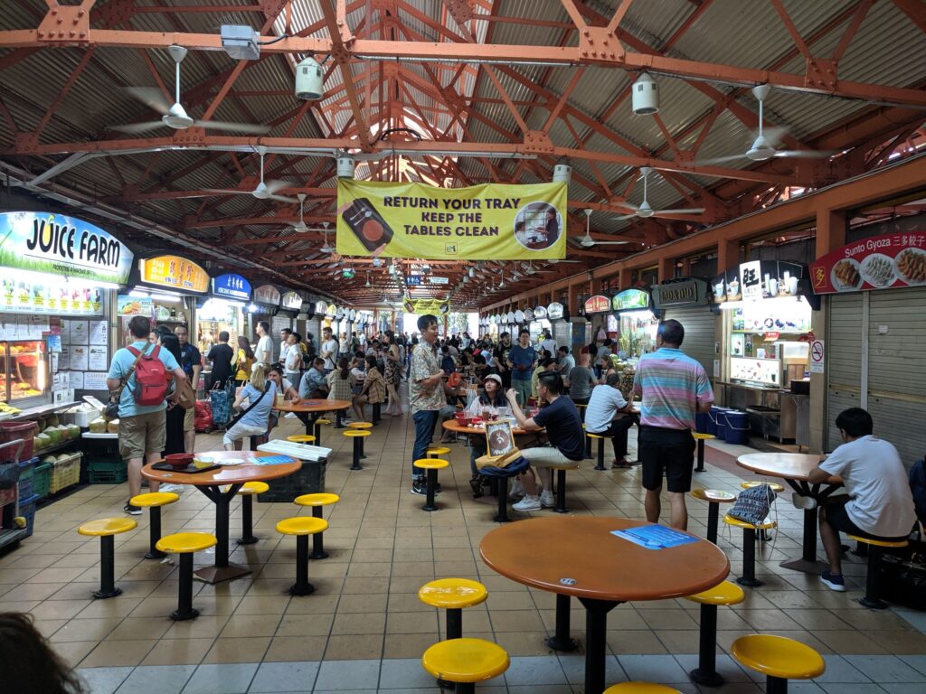 Inside a clean and tidy food market