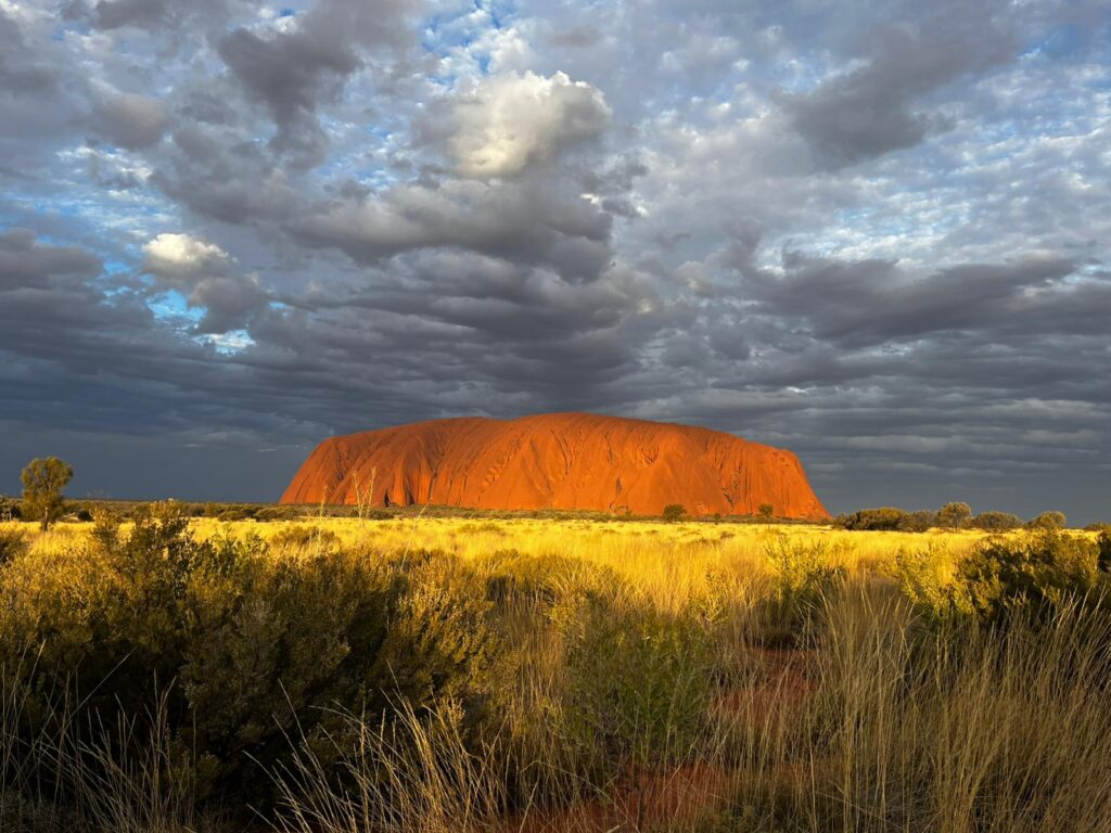 a colourful rock sunset