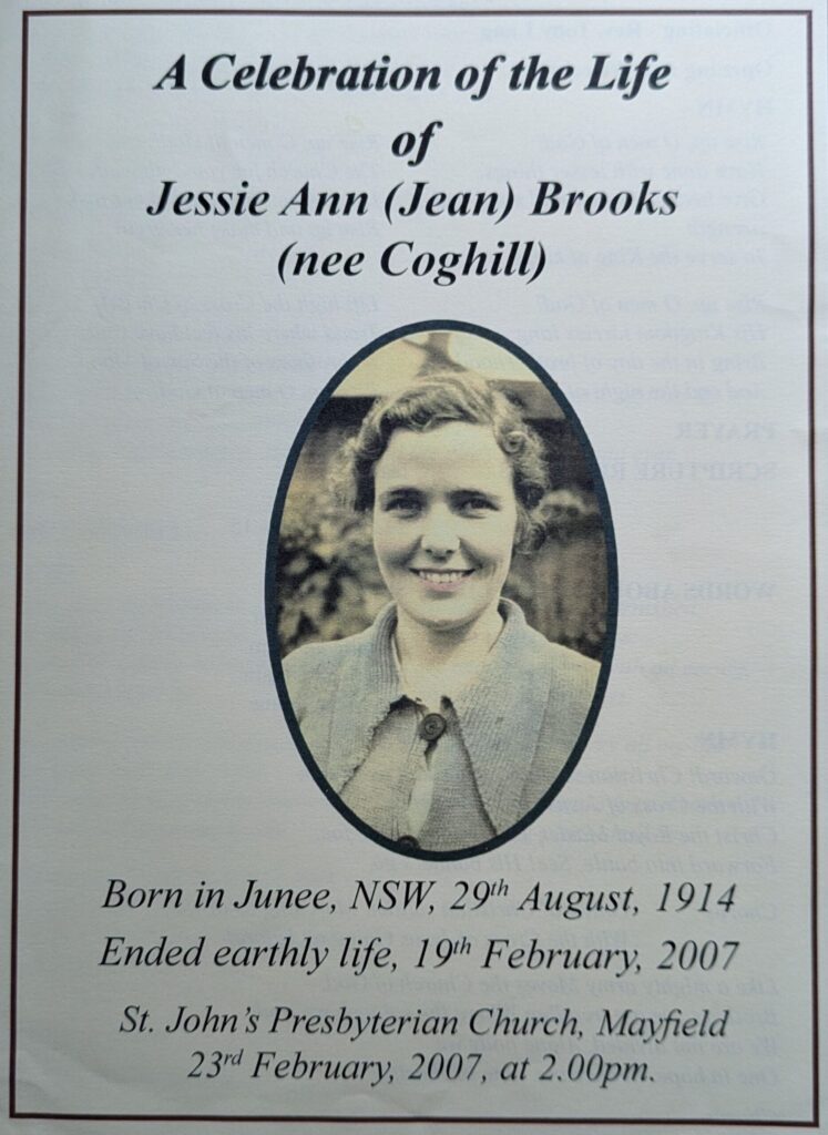 A funeral notice for the grandmother featured in this blog post